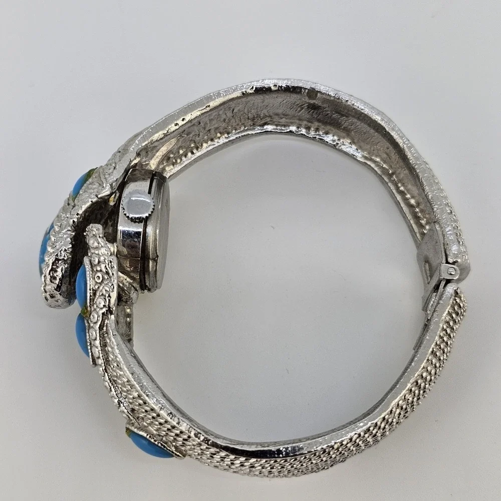 VTG Winton Mechanical Women's Hidden Watch‎ Gray Dial Bracelet Band 6